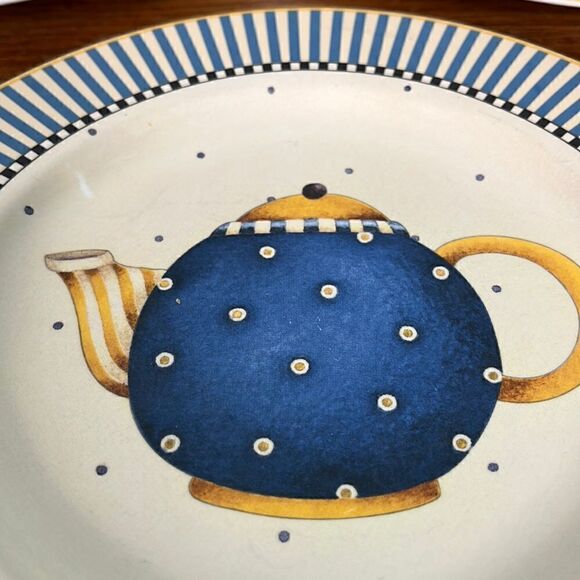 3 Sakura Salad/Bread Plates Teapots Pattern 8” Debbie Mumm 1998 - Picture 5 of 7